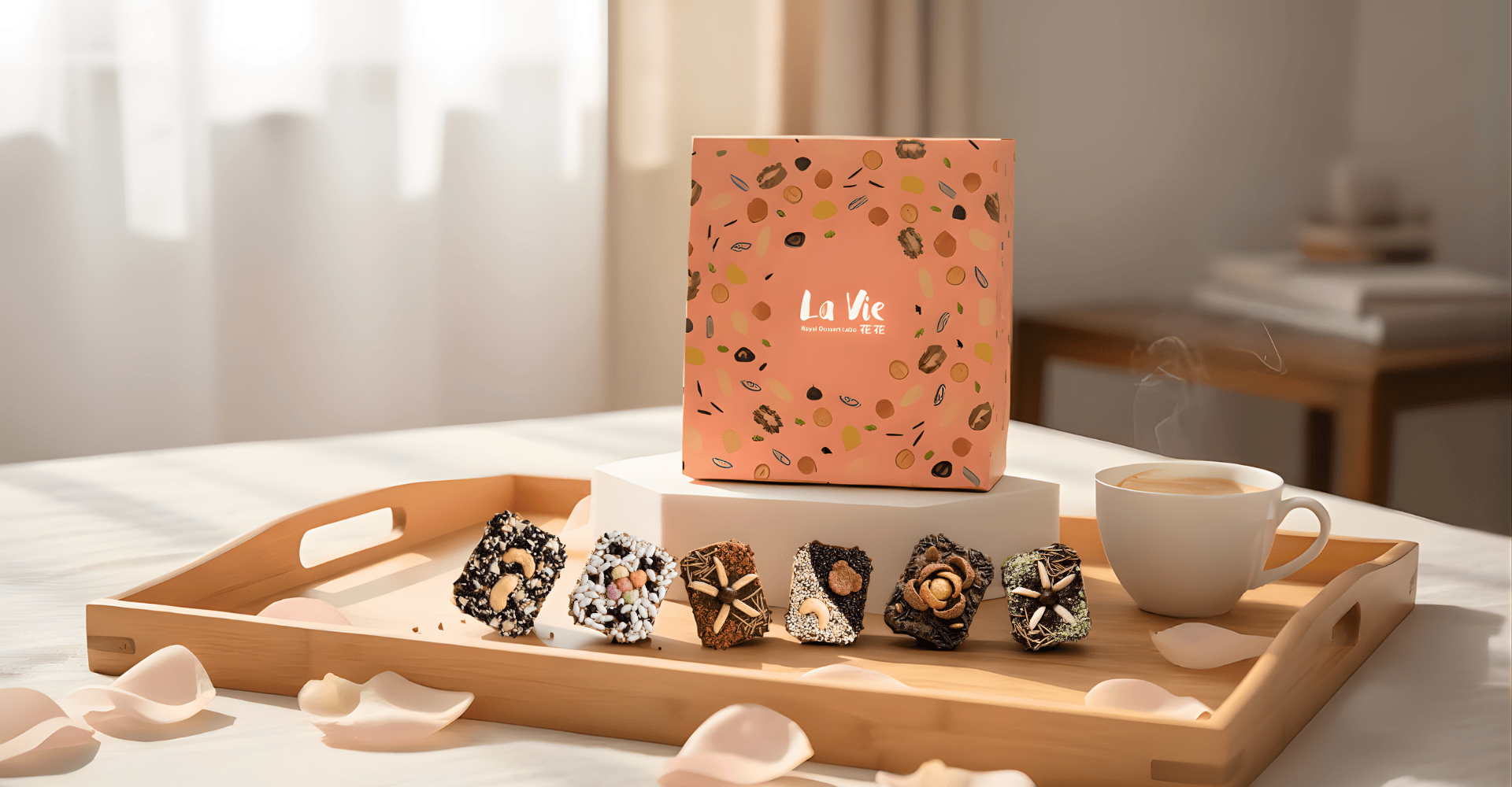 花花LaVie 幸福之花喜餅照，展示精選法式手工餅乾。