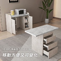 二件式移動餐桌櫃組-淺梧桐+白雲岩_1