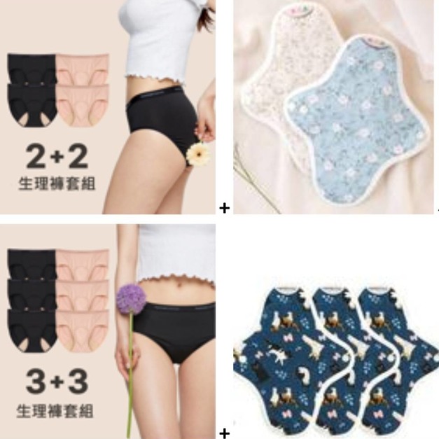 【迷你新手組合】 生理褲 日用 1+1/2+2+2/3+3（再加送+ 21cm小型 2-3片）另送專用洗滌盒& 洗滌刷 各1