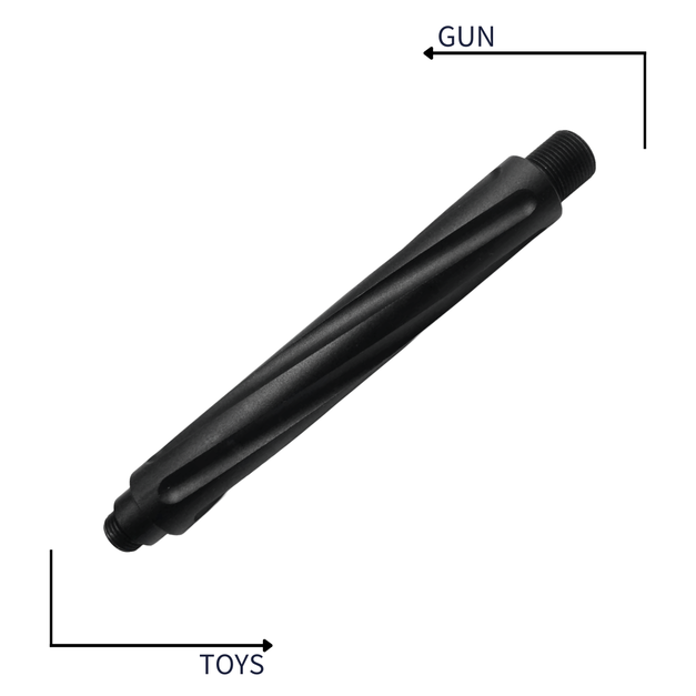 《GTS》SLING 神龍 螺旋刻紋 逆14牙&正11牙 鋁合金外管 117mm 黑色 SL-00-85