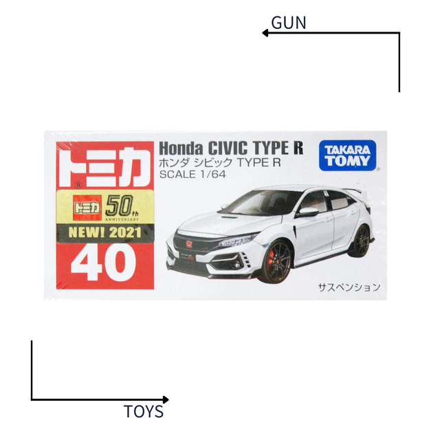 《GTS》TOMICA 多美小汽車 白盒 新車貼 NO.40 本田 Honda CIVIC TYPE R 156741