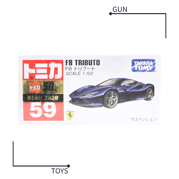 《GTS》TOMICA 多美小汽車 白盒 新車貼 NO.59 法拉利 Ferrari F8 Tributo 798699