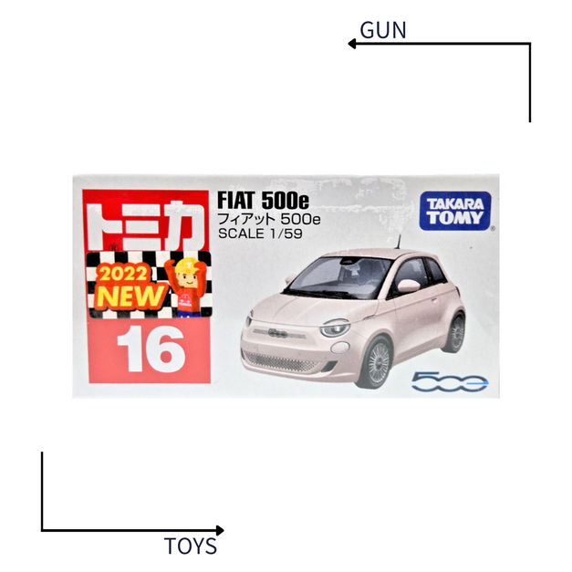 《GTS》TOMICA 多美小汽車 白盒 新車貼 NO.16 Fiat 500e 飛雅特 173816