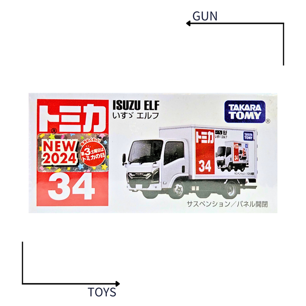《GTS》TOMICA 多美小汽車 白盒 新車貼 NO.34 五十鈴 ISUZU ELF 多美廣告貨車 917342
