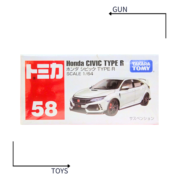 《GTS》TOMICA 多美小汽車 白盒 NO.58 本田 Honda CIVIC Type R 喜美 101895