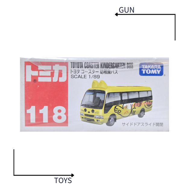 《GTS》TOMICA 多美小汽車 白盒 NO.118 豐田 Coaster 幼稚園 貓耳 校車 742265