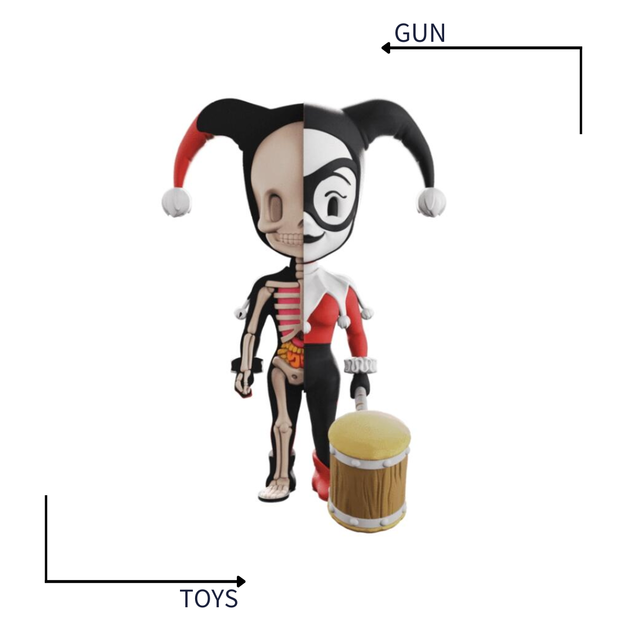 《GTS》二手 jason freeny d PVC XXRAY HARLEY QUINN 半剖小丑女 934471