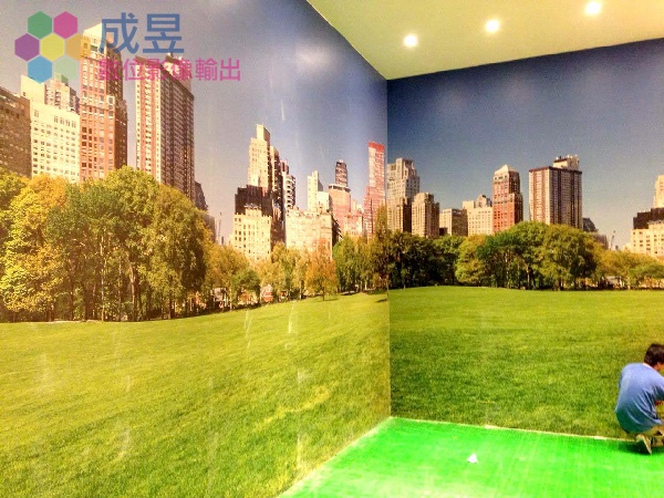 遊學中心 補習班牆面輸出施工PVC貼圖 成昱數位影像一條龍服務