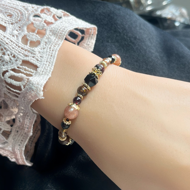 【光之遠征】開運勇氣｜橙月光石彼得石天然水晶手鏈｜14KGF黃銅