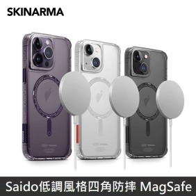 SKINARMA 日本東京 Saido 低調風格四角防摔手機殼 支援MagSafe磁吸 適用 iPhone 14/14 Plus/14 Pro/14 Pro Max