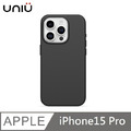 UNIU SENSA 羊皮手感殼 MagSafe磁吸 - 爵士黑色 適用 iPhone 15 Pro (6.1'')