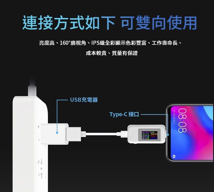 連接方式如下 可雙向使用亮度高、160°廣視角、IPS級全彩顯示色彩豐富、工作壽命長、成本較貴、質量有保證USB充電器Type-C 接口08:087月18日星期三