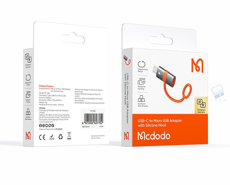 M                         30         CE            6 921002 627702  with Silicone USB-C to Micro USB AdapterM Hook  USB-C to Micro USB Adapterwith Silicone HookM Mcdodo