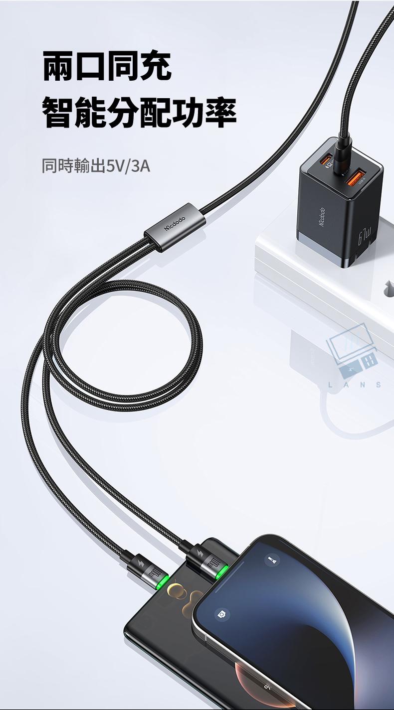 兩口同充智能分配功率同時輸出5V/3ALANS