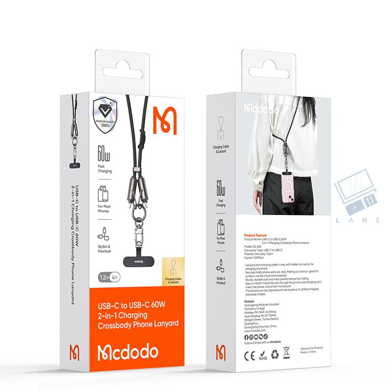Ph 0M10   1.2m hrging   C 2in1 ChargingCross Phone LanyardM Mcdodo  PhonesM  USB-C  USB-C -2-in-1 Charging Crossbody  USB-C  USB CLanyard    in one          your -  a            to           The        to   body                   LANS