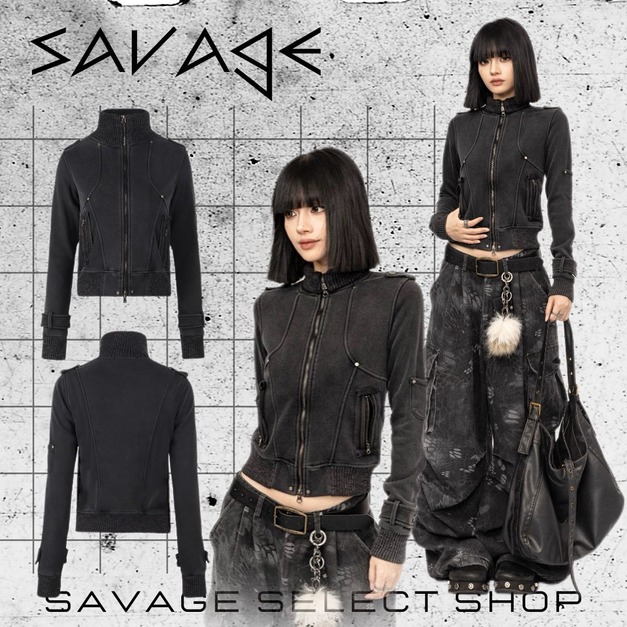 異拼鉚釘立領小外套