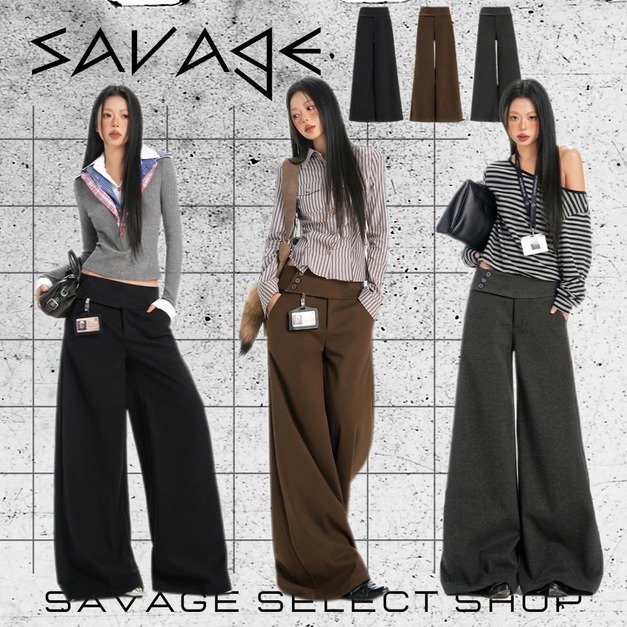 毛呢質感闊腿西褲