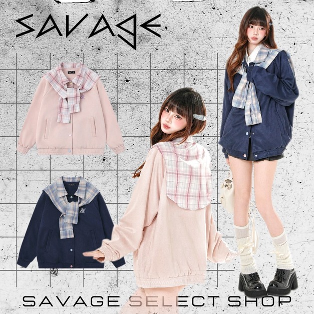 小領巾棒球外套