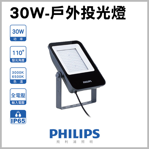 【飛利浦】30W  投光燈