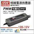 PWM-120-12調光驅動器、恆壓輸出、三合一調光、防水IP67