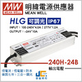 HLG-240H-24B調光驅動器、恆流恆壓輸出、三合一調光、防水係數IP67