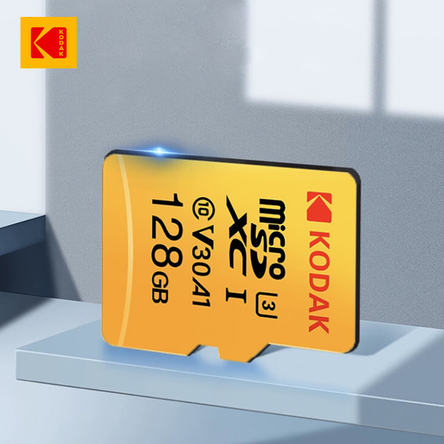 【Kodak 柯達】UHS-I U3 V30 A1 MicroSD 高速記憶卡-黃色