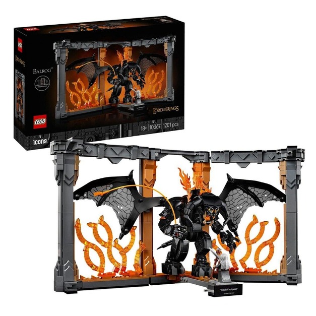 【磚星球】樂高 LEGO 10367 ICONS™ 魔戒 炎魔™ 書擋擺飾 The Lord of the Rings: Balrog™ Book Nook