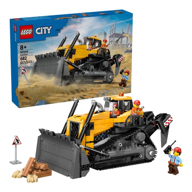 【磚星球】樂高 LEGO 60466 城市系列 黃色推土機 Yellow Bulldozer