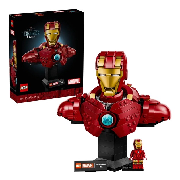 【磚星球】樂高 LEGO 76327 漫威系列 鋼鐵人 MK4 半身像 Iron Man MK4 Bust