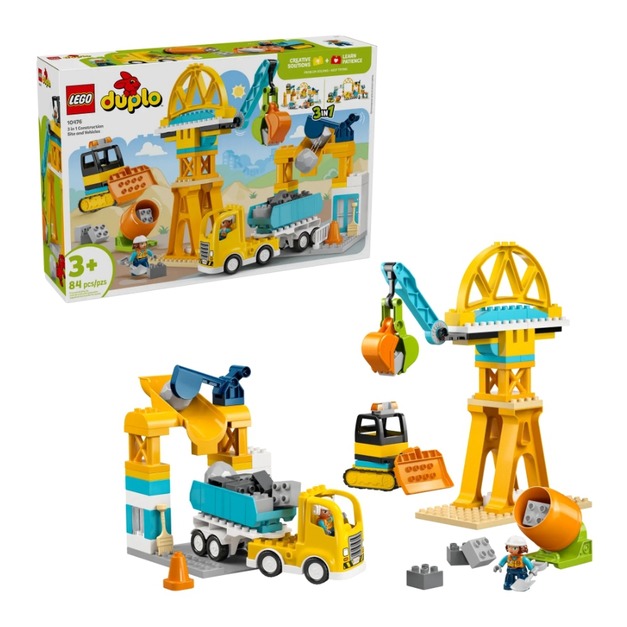 【磚星球】樂高 LEGO 10476 得寶系列 3 合 1 工地和車輛 3 in 1 Construction Site and Vehicles