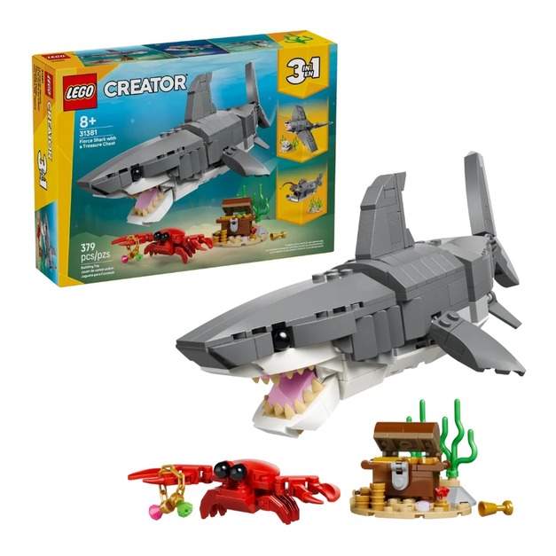 【磚星球】樂高 LEGO 31381 創意三合一系列 凶猛鯊魚和寶箱 Fierce Shark with a Treasure Chest
