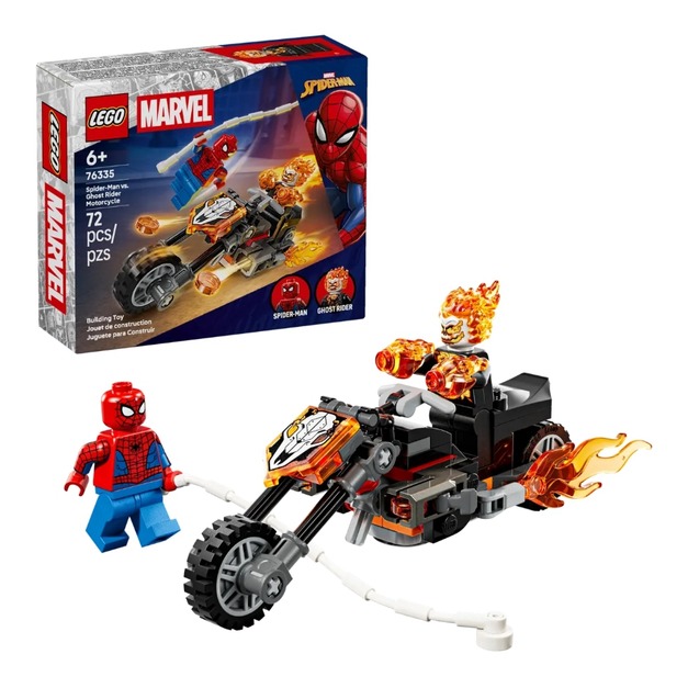 【磚星球】樂高 LEGO 76335 漫威系列 蜘蛛人大戰惡靈戰警摩托車 Spider-Man vs. Ghost Rider Motorcycle