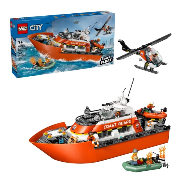 【磚星球】樂高 LEGO 60504 城市系列 海岸巡防隊救援船和直升機 Coast Guard Rescue Boat & Helicopter
