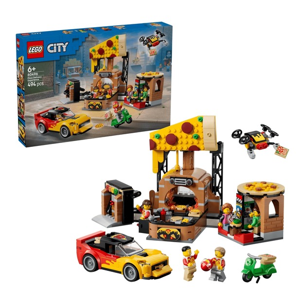 【磚星球】樂高 LEGO 60496 城市系列 披薩外送體驗載具組 Pizza Delivery Experience with Vehicles