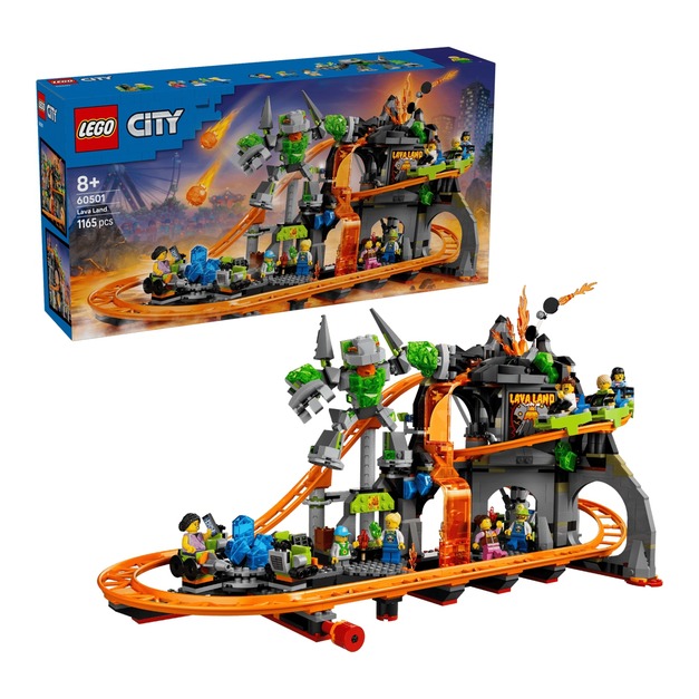 【磚星球】樂高 LEGO 60501 城市系列 熔岩國度雲霄飛車樂園 Lava Land Roller Coaster Park