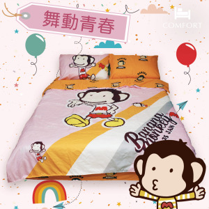 馬桶洋行床包/兩用被/床包兩用被四件組-舞動青春
