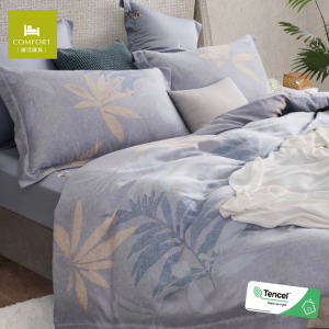 100% TENCEL天絲™萊賽爾40s四件式兩用被床包組-秋語 ｜雙人/加大/特大