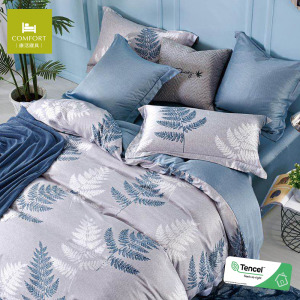 100% TENCEL天絲™萊賽爾40s四件式兩用被床包組-孟燃 ｜雙人/加大