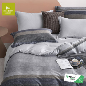 100% TENCEL天絲™萊賽爾40s四件式兩用被床包組-格緻生活 ｜雙人/加大/特大