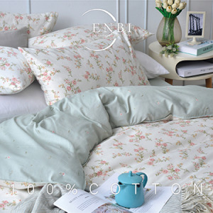 精梳棉床包被套四件組(鋪棉兩用被套)-雙人/雙人加大 / 100% 精梳純棉 / 青蘋果樂園