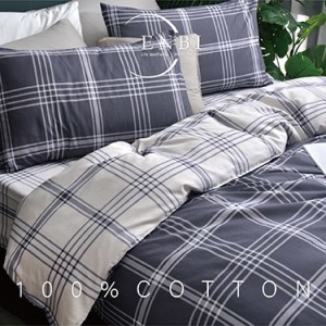 精梳棉床包被套四件組(鋪棉兩用被套)-雙人/雙人加大 / 100% 精梳純棉 / 晨光之夜