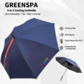 54 inch Golf Umbrella Waterproof with Mister and Fan, Cooling UV Sun Protection Golf Essential, Carr_4