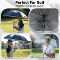 54 inch Golf Umbrella Waterproof with Mister and Fan, Cooling UV Sun Protection Golf Essential, Carr_8