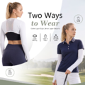 Women's Golf Cooling Shawl, UV Protection Arm Sleeves with Thumb Loops, Back Breathable Mesh, Stretc_4