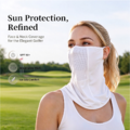 COOUV UPF 50+ UV Protection Face Mask, Breathable Mesh Front, Adjustable Ear Loops, Snap Buttons Bac_3