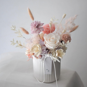 清透粉紫｜永生盆花