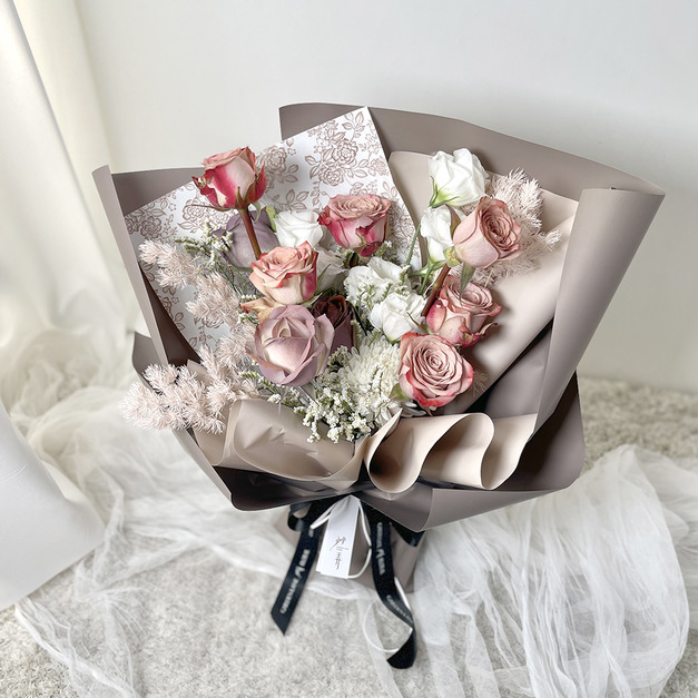 卡布奇諾玫瑰花束｜鮮花花束