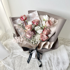 卡布奇諾玫瑰花束｜鮮花花束