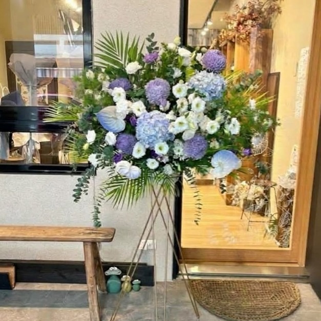 L size-藍色系｜鮮花高架花籃