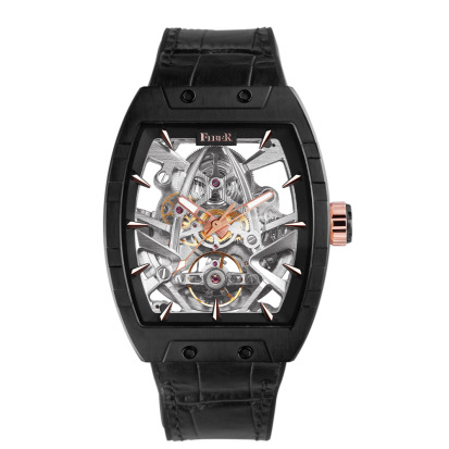 新上市-FIBER｜8018．時空之刃｜限量機械鏤空錶-黑